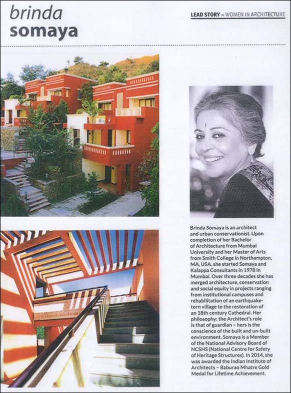 iDECORAMA magazine publishes article onwith Brinda Somaya's lead story on Women in Architecture